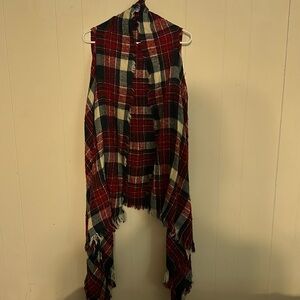Francesca’s one size plaid wavy vest